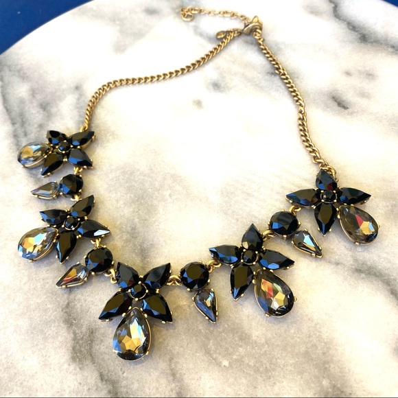 JCrew Statement Necklace Black Stone Necklace Evening